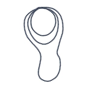 OPERA ketting kralen zoetwater 6-7mm Black lengte 160 cm