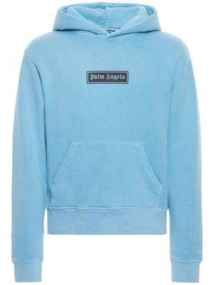 Palm Angels Garment Dyed Box Logo Light Blue Hoodie
