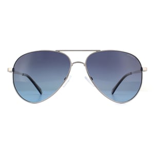 Polaroid Aviator Mens Ruthenium Grey Gradient Polarized Sunglasses