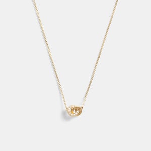 Interlocking Open Circle Pearl Pendant Necklace