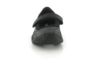 Nya flickors svarta läder Skechers skolskor med snabbstängning