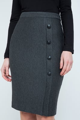 Elegant randig mantelpencilkjol