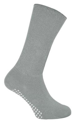 Extra Wide Oedema Socks with Non Slip Grips | Dr.Socks | Mens & Ladies | Bamboo Slipper Socks with Grippers for Swollen Legs Ankles & Feet - Grey