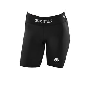 Skins Series-1 Stretch Waist Black Womens Half Tights Shorts SO40100029001