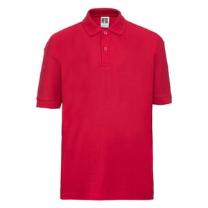 Russell Poloshirt van katoen voor kinderen (Klassiek rood)