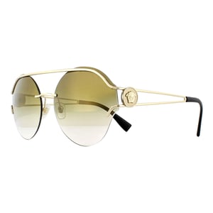 Versace Sunglasses VE2184 12526U Pale Gold Gradient Brown Mirror Gold
