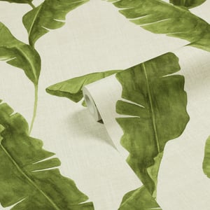Plantain Botanical Printed Wallpaper