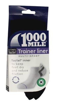 1000 Mile - Mens Ultimate Low Cut Double Layer Moisture Wicking Trainer Socks - Black