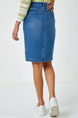Cotton Denim Stretch Skirt