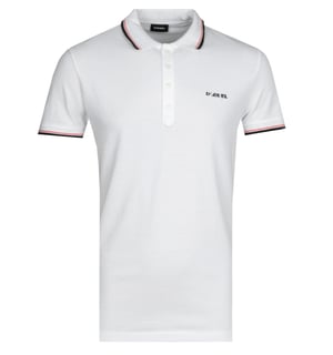Diesel T-Randy Broken Logo White Polo Shirt
