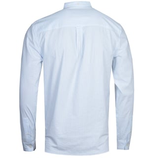 Lyle & Scott Seersucker Pool Blue Long Sleeve Shirt