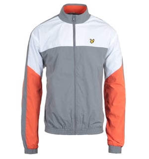 Lyle & Scott Mid Grey Marl Multi Panel Track Jacket med genomgående dragkedja