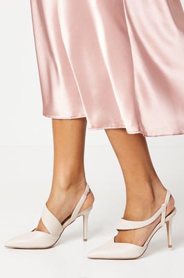 Evie Asymmetric Pointed Stiletto High Heel Court Shoes