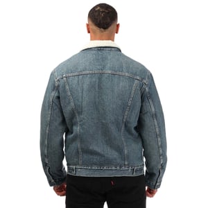 Heren Levis Type III Sherpa Trucker Jacket in Denim