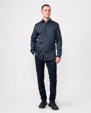 Ted Baker Ardea heren shirt met lange mouwen en geometrische print