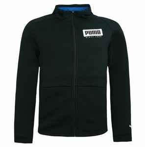 Puma Graphic Logo Long Sleeve Zip Up Black Mens Track Jacket 853567 01