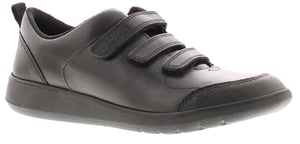 Clarks Boys School Shoes Trainers Scape Sky Leather Lace Up black