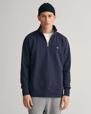 GANT Mens Regular Fit Shield Logo Half Zip Sweatshirt