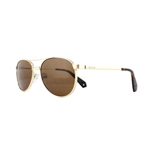 Polaroid Aviator Womens Gold Bronze Polarized Sunglasses