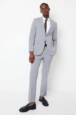 Tailored Fit Light Grey Essential Suit Jacket