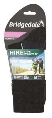 Bridgedale - Womens Hiking Lightweight Boot Socks - Graphite / Mint