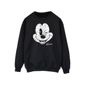 Disney Heren Mickey Mouse Gezicht Sweatshirt (Zwart)
