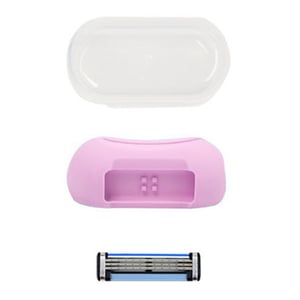 Envie 2 in 1 Finger Shaver Mini Razor Travel Portable Toothbrush Cover, Pink