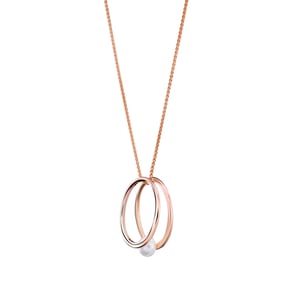 Orphelia 'Heloise' Dames 925 Sterling Zilveren Set: Halsketting + Oorbellen + Ring - Roze SET-7509
