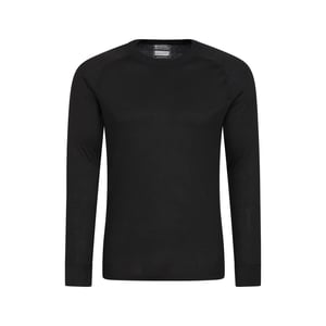 Mountain Warehouse Mens Talus rundhalsad långärmad termotröja med rund hals (Svart)