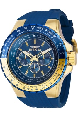 Invicta Aviator 39309 Heren Horloge - Quartz Uurwerk - Roestvrij Staal met blauwe Wijzerplaat - 50mm