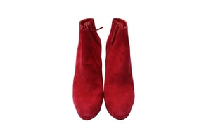 Alexander McQueen Ankle Boots in Red Suede