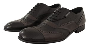 Dolce & Gabbana Bruna Lizard Skinn Läder Oxford Klänning Herrskor