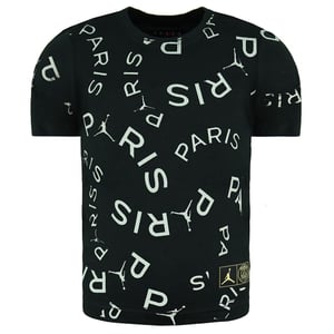 Nike Jordan Paris Sleeve Crew Neck Zwart/Wit T-shirt met opdruk voor kinderen DD9755 010