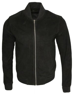 Varsity zacht suède leren bomberjack