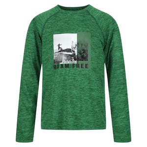 Regatta Burnlee Roam Free Graphic Print Marl T-Shirt voor kinderen/Kinderen (Veld Groen)