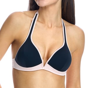 Trådlös bikinibehå med halterneck för kvinnor W240805