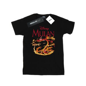 Disney Jongens Mulan Mushu Draak Vuur T-Shirt (Zwart)