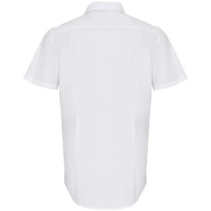 Premier Heren poplin stretch overhemd met korte mouwen