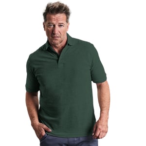 Russell Mens 100% Cotton Short Sleeve Polo Shirt (Bottle Green)