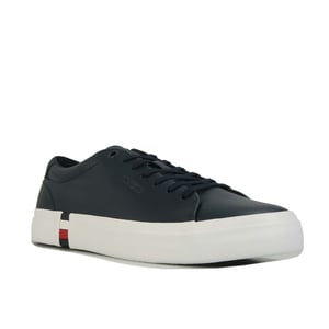 Heren Tommy Hilfiger Modern Vulc Leather Trainers in Navy