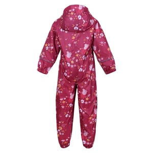 Regatta Barn/Kids Pobble Peppa Pig Puddle Suit (Berry Pink/Autumn)