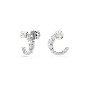 Swarovski 'Matrix' Vrouwen Hoepel Oorbellen van Basismetaal - Zilver 5692260