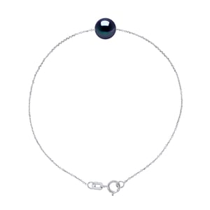 DIADEMA - Bracelet - Real Freshwater Pearls - Black Tahitian Style
