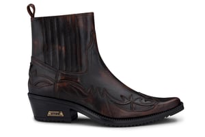 Zwart/bruine Winklepicker cowboy-enkellaarzen voor heren