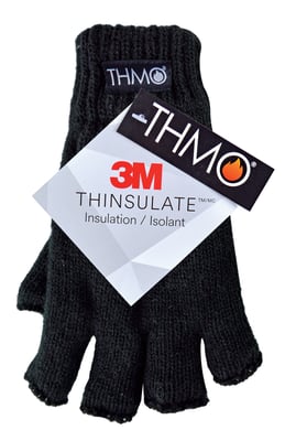 Kids Winter Fingerless Gloves | THMO | Thermal Warm Fleece Lined Thinsulate Gloves for Kids - Black
