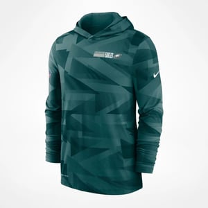 Nike Dri-Fit NFL Philadelphia Eagles Green Pullover Men Sideline Hoodie NKD8 3JD