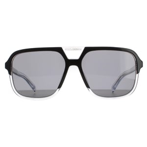 Dolce & Gabbana Aviator Mens Top Black on Crystal Dark Grey DG4354 Sunglasses