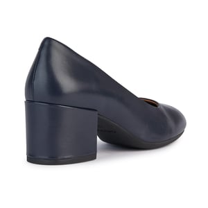 Geox D ELEANA A Leather Bovine Full Grain Women's Navy Heels