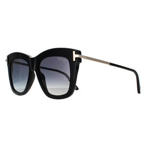 Tom Ford zonnebril Dasha FT0822 01D Glansende zwarte rookgradiënt gepolariseerd