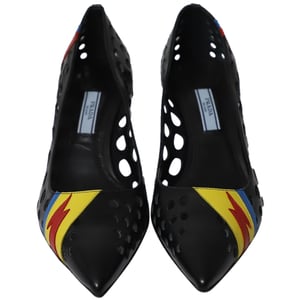 Prada Resort 2016 Perforated Pointed Heels in Multicolor Leather